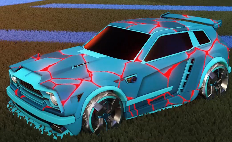 Rocket league Fennec Sky Blue design with Blender,Magma