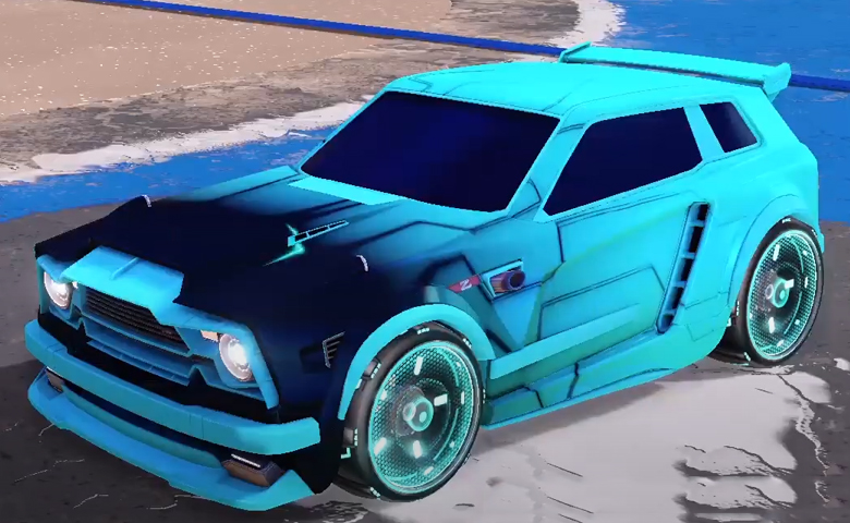 Rocket league Fennec Sky Blue design with Zefram,Mainframe