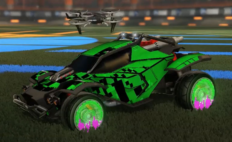 Rocket league Twinzer Black design with Equalizer,Parallax,Drone III