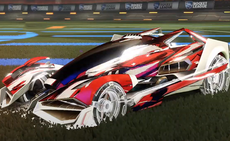 Rocket league Artemis GXT Titanium White design with Galvan,Streak Wave