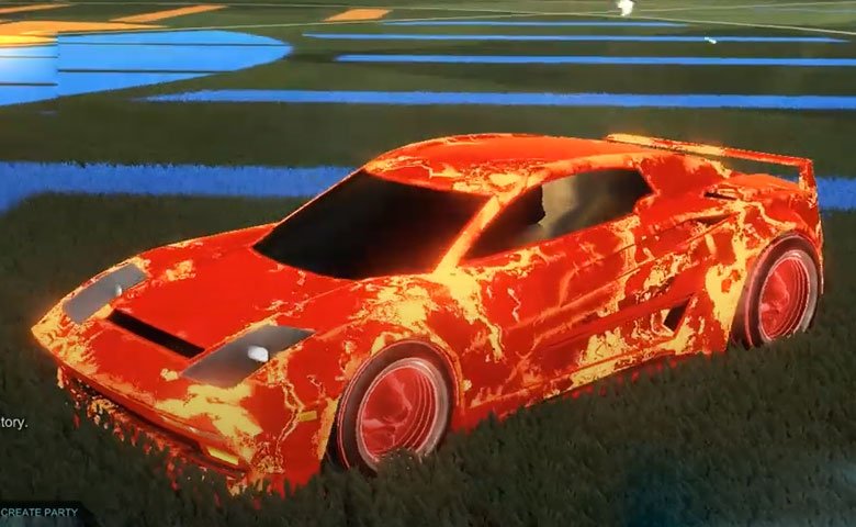 Rocket league Diestro Crimson design with Troublemaker IV,Fire God