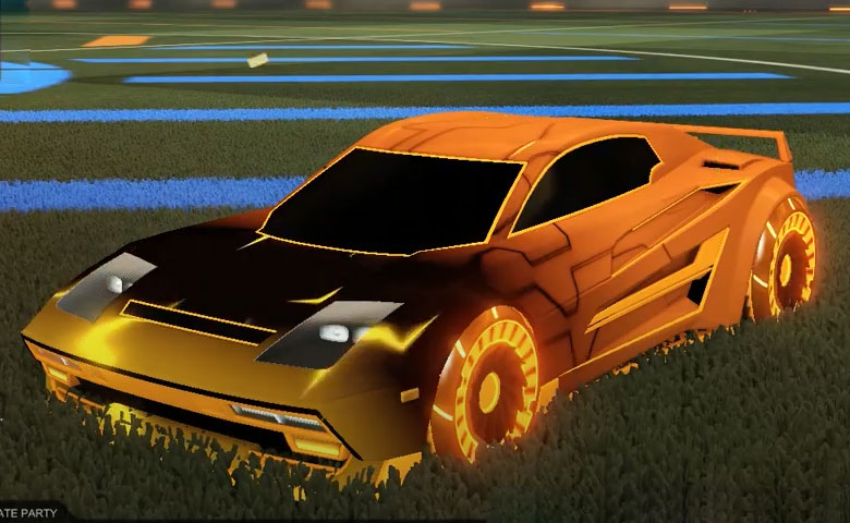 Rocket league Diestro Orange design with Asik,Mainframe