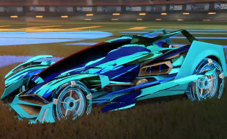 Rocket league Artemis GXT Sky Blue design with Galvan,Streak Wave