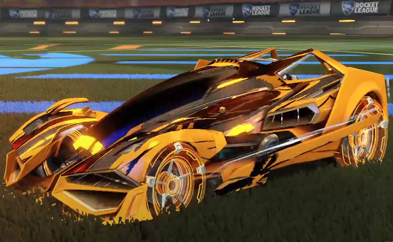 Rocket league Artemis GXT Orange design with Galvan,Streak Wave