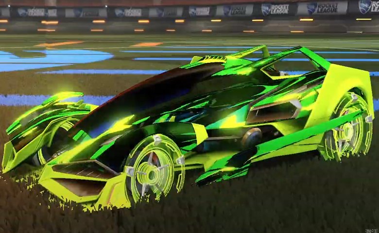 Rocket league Artemis GXT Lime design with Galvan,Streak Wave