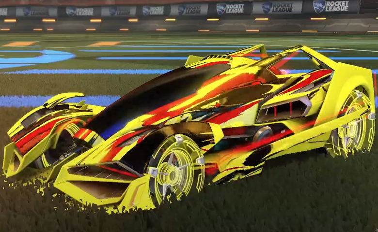 Rocket league Artemis GXT Saffron design with Galvan,Streak Wave