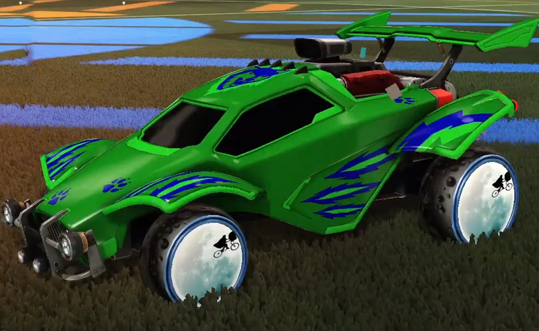 Rocket league Octane Forest Green design with E.T.,Lone Wolf