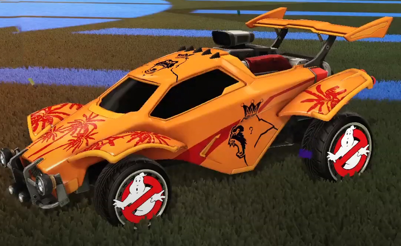 Rocket league Octane Orange design with Ghostbusters,Island King