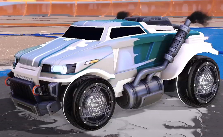 Rocket league Road Hog Titanium White design with Polaris,Wet Paint