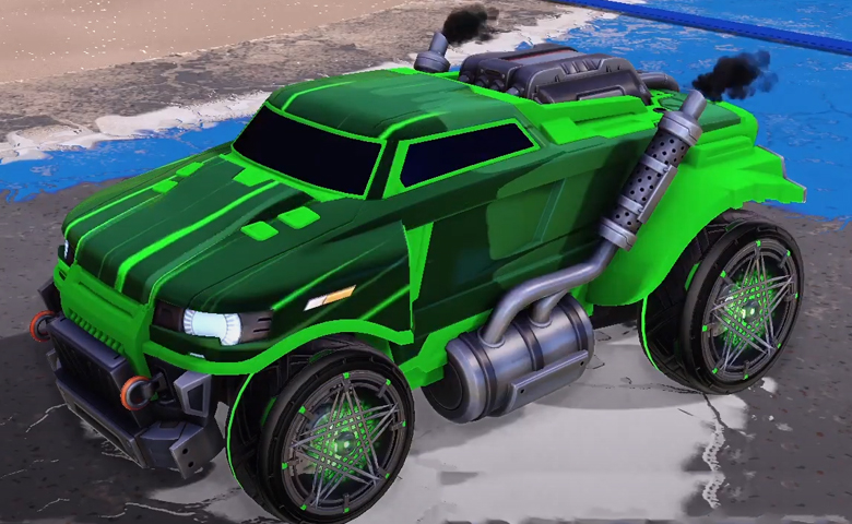 Rocket league Road Hog Forest Green design with Polaris,Wet Paint