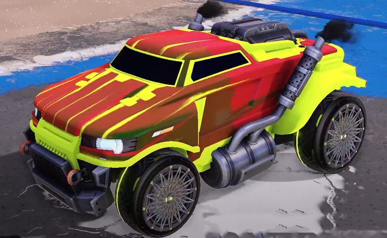 Rocket league Road Hog Lime design with Polaris,Wet Paint