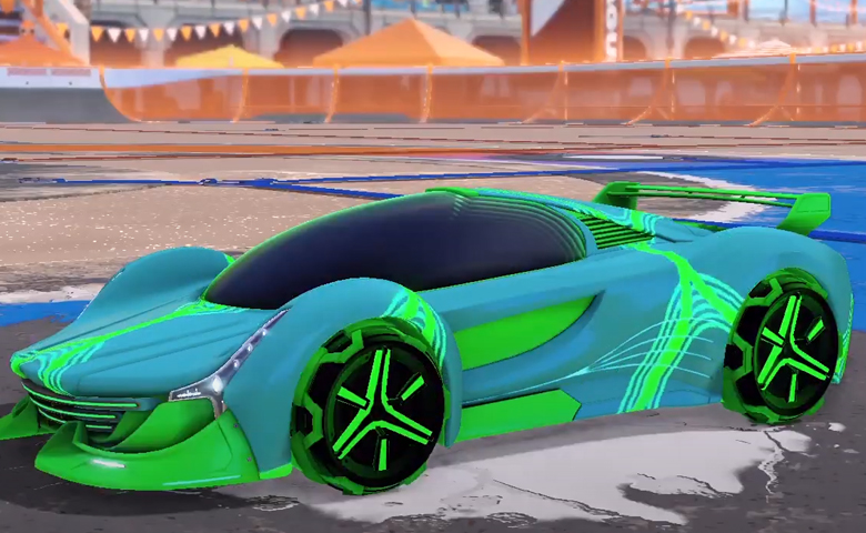 Rocket league Nimbus Forest Green design with Metalwork,Percussion