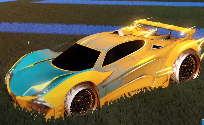 Rocket league Guardian GXT Orange design with Celestial II,Mainframe