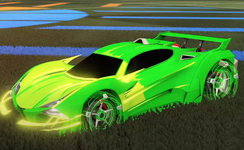 Rocket league Guardian GXT Forest Green design with Galvan,Wet Paint