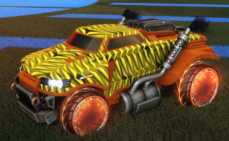 Rocket league Road Hog Burnt Sienna design with Pyrrhos,Intrudium