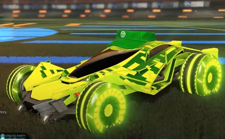 Rocket league Mantis Lime design with Asik,Parallax,Visor