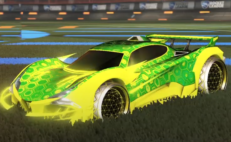 Rocket league Guardian GXT Saffron design with Celestial II,Hexed