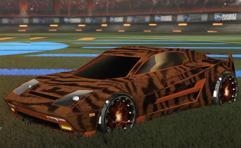 Rocket league Diestro Burnt Sienna design with Reactor,Tora