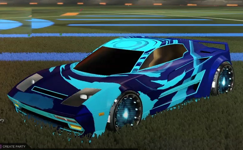 Rocket league Diestro Sky Blue design with Reactor,Storm Watch