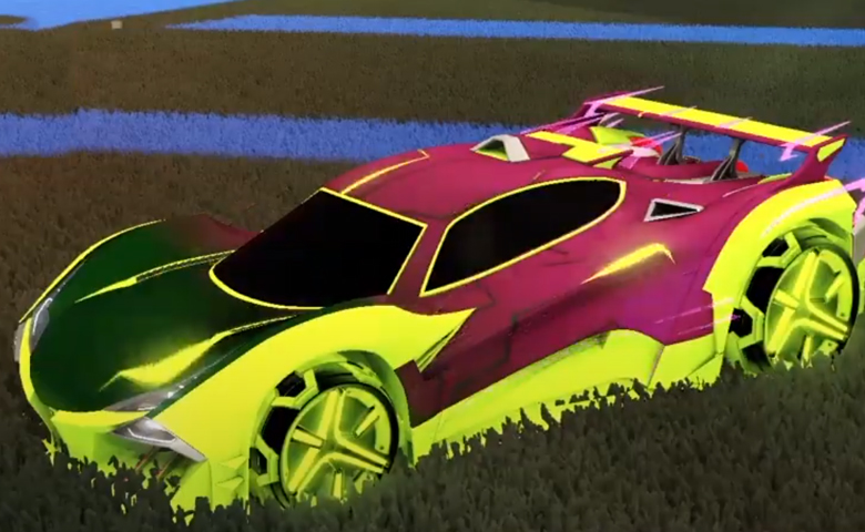 Rocket league Guardian GXT Lime design with Metalwork,Mainframe