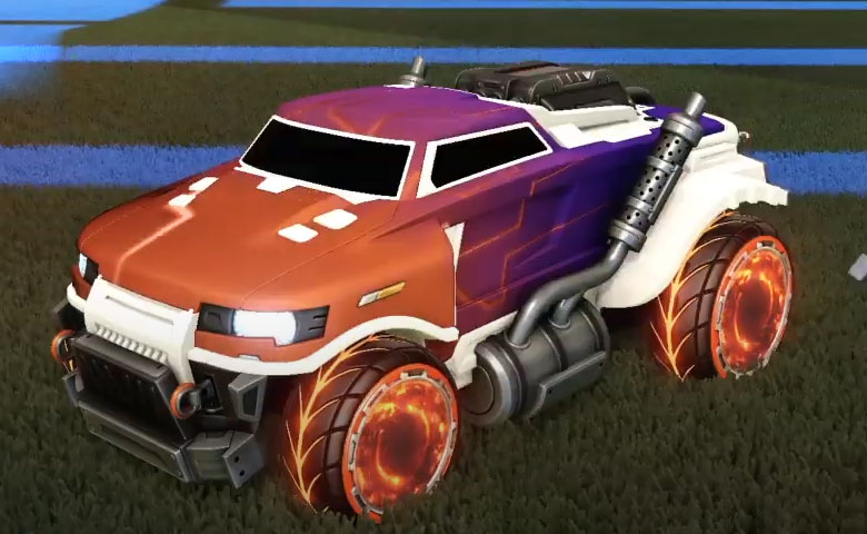 Rocket league Road Hog Titanium White design with Pyrrhos,Mainframe