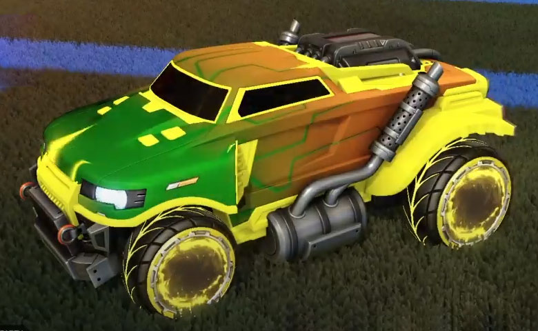 Rocket league Road Hog Saffron design with Pyrrhos,Mainframe