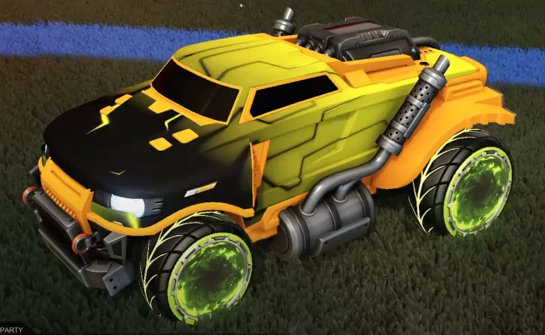 Rocket league Road Hog Orange design with Pyrrhos,Mainframe