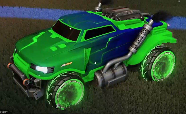 Rocket league Road Hog Forest Green design with Pyrrhos,Mainframe