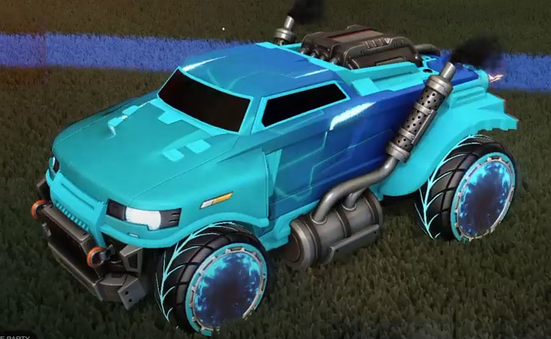 Rocket league Road Hog Sky Blue design with Pyrrhos,Mainframe