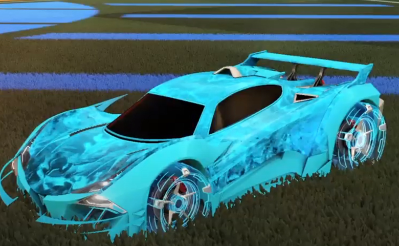 Rocket league Guardian GXT Sky Blue design with Galvan,Dissolver