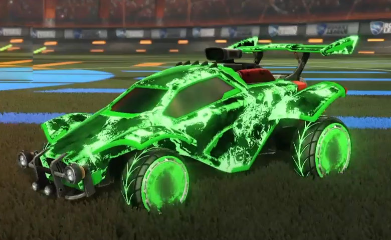 Rocket league Octane Forest Green design with Pyrrhos,Fire God