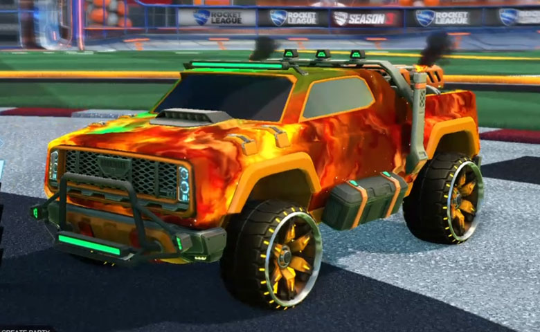 Rocket league Harbinger GXT Orange design with Maxle-PA,Interstellar