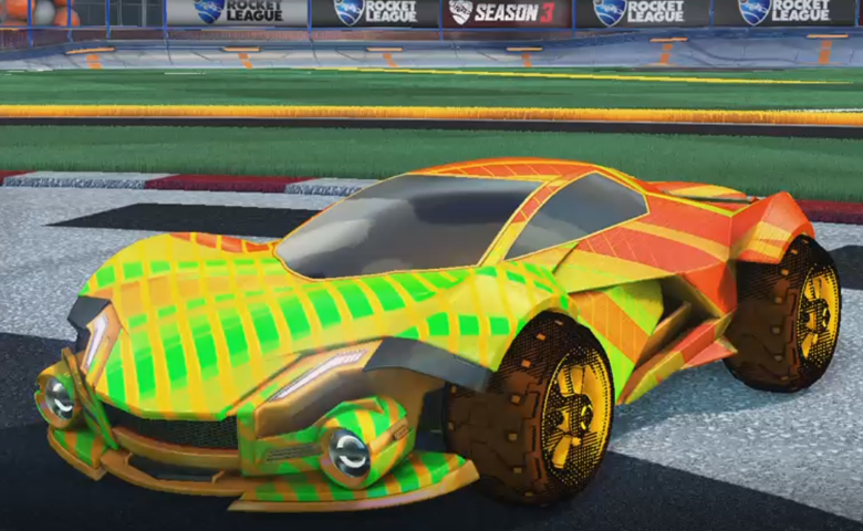 Rocket league Werewolf Orange design with Traction:Hatch,20XX