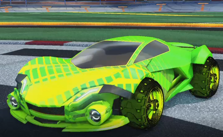 Rocket league Werewolf Lime design with Traction:Hatch,20XX