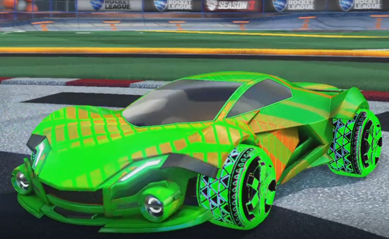 Rocket league Werewolf Forest Green design with Traction:Hatch,20XX