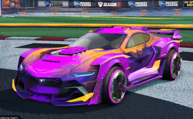 Rocket league Tyranno GXT Purple design with Zadeh S3,Smokescreen