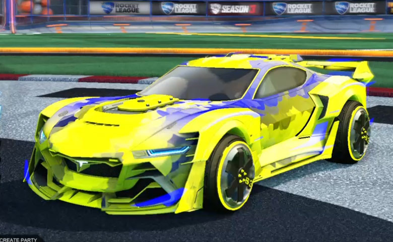 Rocket league Tyranno GXT Saffron design with Zadeh S3,Smokescreen