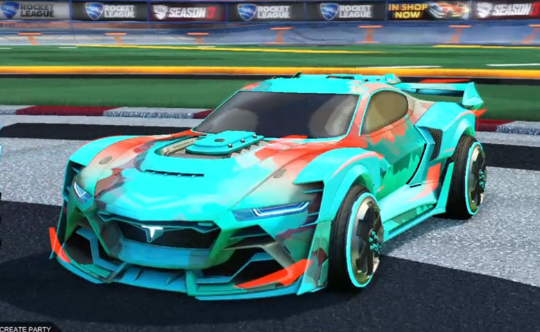 Rocket league Tyranno GXT Sky Blue design with Zadeh S3,Smokescreen