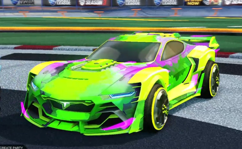 Rocket league Tyranno GXT Lime design with Zadeh S3,Smokescreen