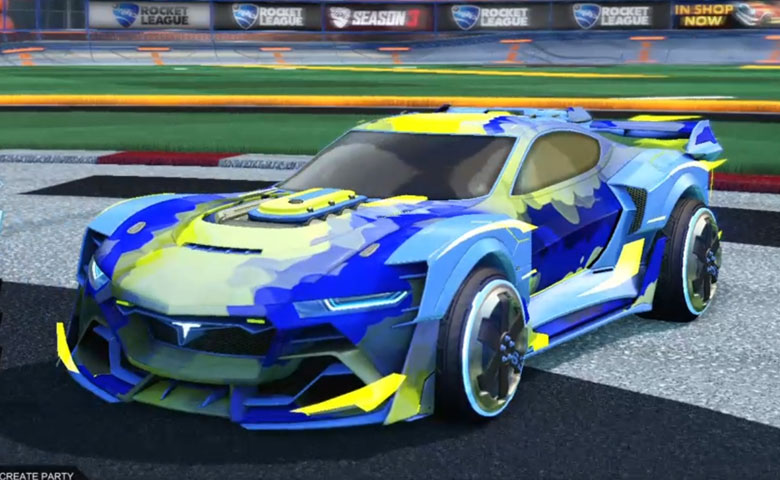 Rocket league Tyranno GXT Cobalt design with Zadeh S3,Smokescreen