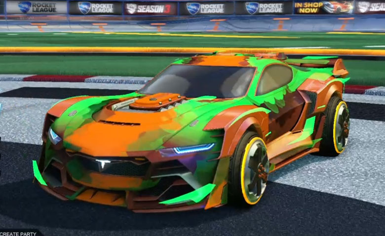 Rocket league Tyranno GXT Burnt Sienna design with Zadeh S3,Smokescreen