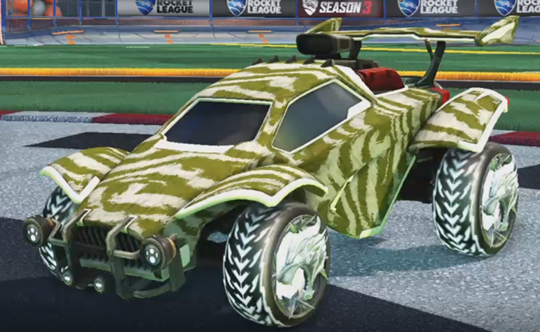 Rocket league Octane Titanium White design with Dire Wolf,Tora