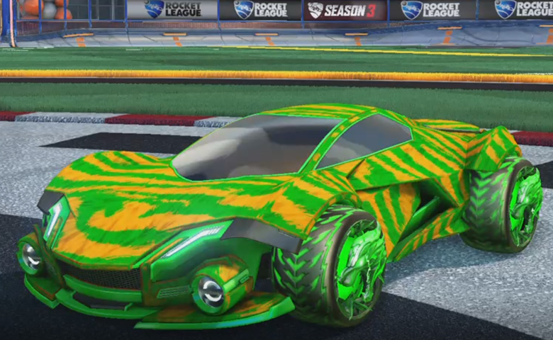 Rocket league Werewolf Forest Green design with Dire Wolf,Tora