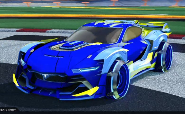 Rocket league Tyranno GXT Cobalt design with Irradiator,Exalter