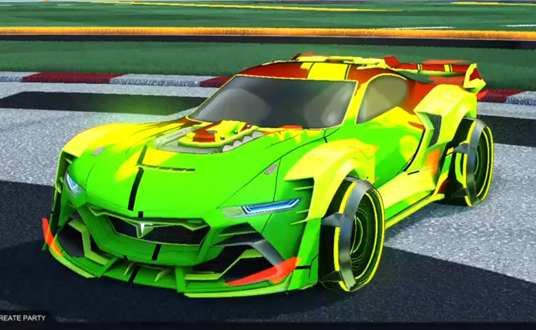 Rocket league Tyranno GXT Lime design with Irradiator,Exalter