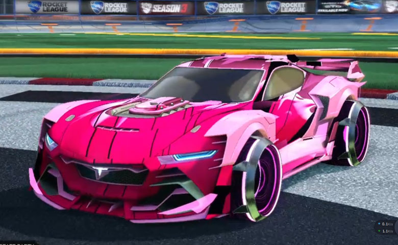 Rocket league Tyranno GXT Pink design with Irradiator,Exalter