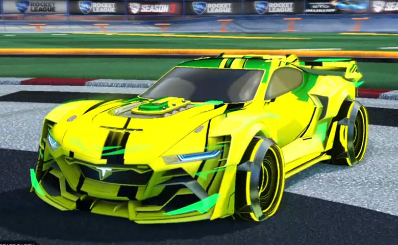 Rocket league Tyranno GXT Saffron design with Irradiator,Exalter