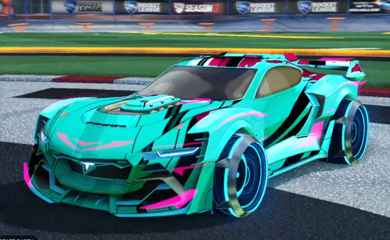 Rocket league Tyranno GXT Sky Blue design with Irradiator,Exalter