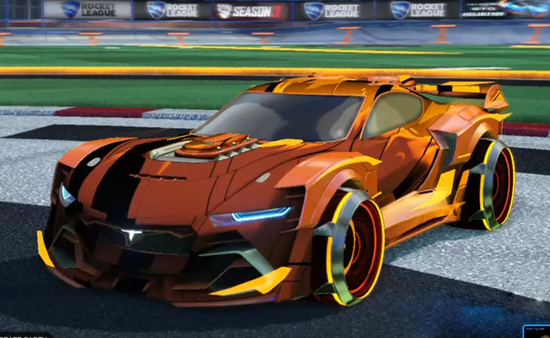 Rocket league Tyranno GXT Burnt Sienna design with Irradiator,Exalter