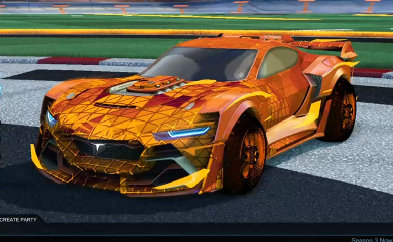 Rocket league Tyranno GXT Burnt Sienna design with Traction: Hatch,Trigon